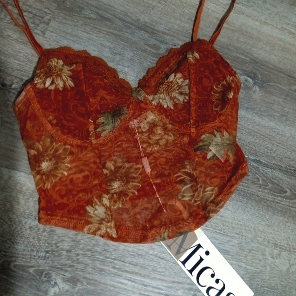 Orange Micas Crop Top